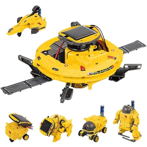 Image of Focenat 6-in-1 Solar Robot Toys Kit, STEM Solar Robot Kit for Kids 6-15, Educational Building Toys with Solar & Battery Power, Science Space Robot Kit, Solar Power Toys Kits for Kids Birthday Gifts
