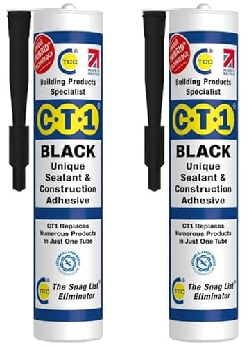 Image of CT1 - Building Sealant & Adhesive Snag Tube for Virtually Any Material (Black Twin Pack) (CT1-Twin-Pack)