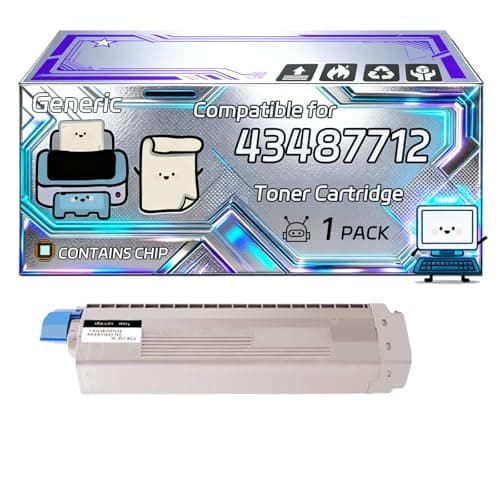 Image of 43487712 43487711 43487710 43487709 Toner Cartridge Compatible for Okidata OKI C8600 C8600dn C8600dtn C8600n C8800dn C8800dtn Printers (1 Pack Black)