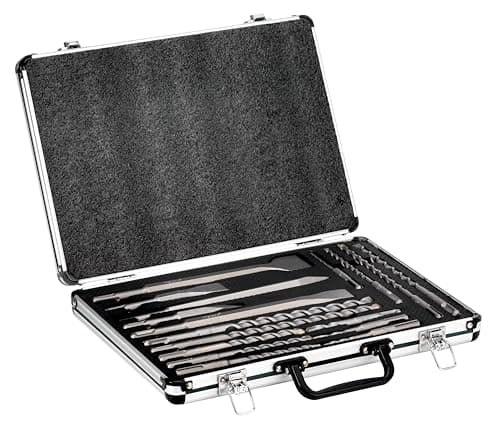 Image of Metabo (628414000) SDS-plus drill bit/chisel set "SP", 17 pieces, in aluminium carry case