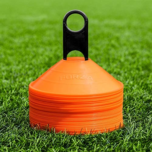 Image of FORZA Marker Cones [50 Pack] - Multi Sport Training Space Cones & Stand (Orange)