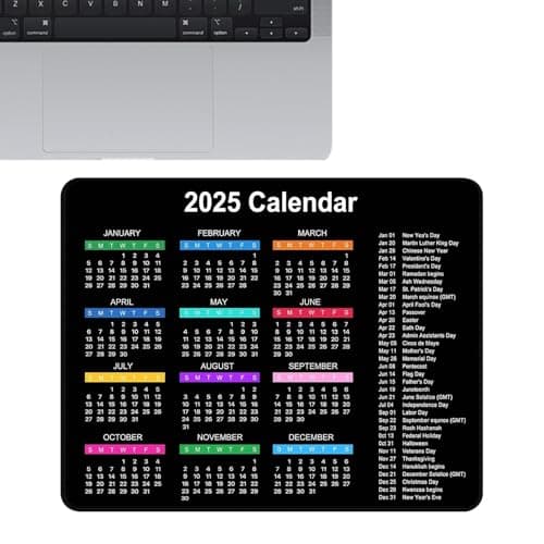 Image of 2025 Calendar Desk Mouse Pad,2025 Calendar Mouse Pad - Laptop Mouse Pad for Wireless Mouse - Non-Slip Mouse Pad for Laptop,Mouse Pad