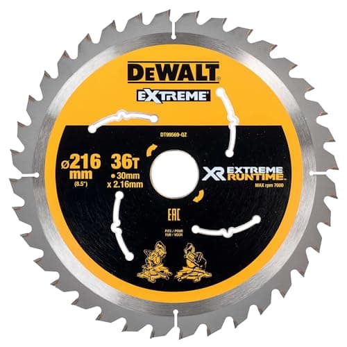 Image of DEWALT DT99569 216 x 30 mm x 36 Tooth XR Extreme Runtime Mitre Saw Blade - Yellow/Black
