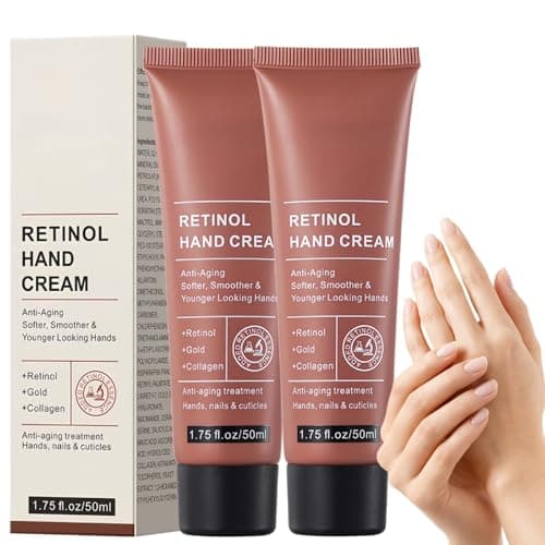 Image of 2PCS Retinol Hand Cream for Dry Hands,Anti Ageing Hand Cream & Hand Moisturiser,Hand and Nail Cream with Cuticle Care,Fast Absorbing Dry Skin Cream,Travel Hand Cream Set for Women & Men,Gentle