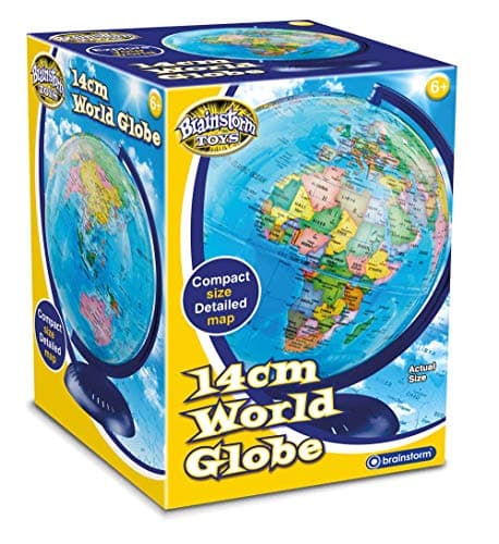 Image of Brainstorm Toys Kids 14cm Desktop World Globe – Rotating Globe with Detailed Map of World’s Countries, Educational Geography Tool for Children