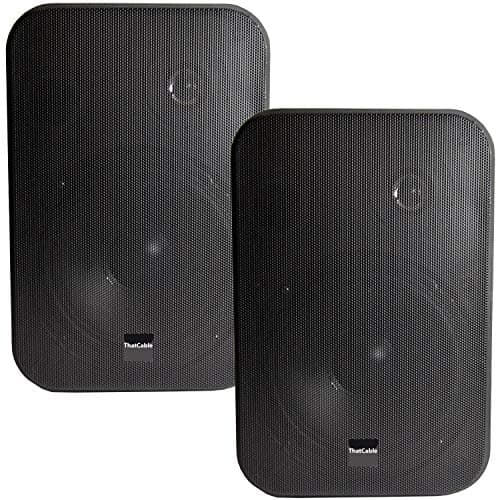 Image of 2x 6.5" 200W Moisture Resistant Stereo Loud Speakers 8Ohm Black Wall Mounted