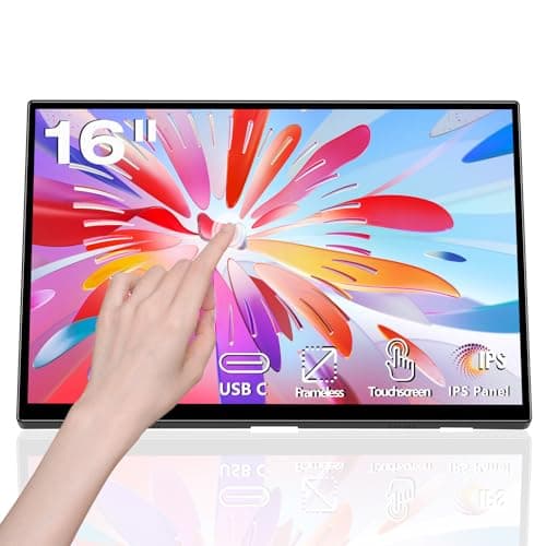 Image of Akntzcs Touchscreen Portable Monitor 16 Inch Full HD 1920x1200P Touch Screen USBC Monitor IPS Display, 300cd/m², External Portable Monitor for PC Laptop Phones Computer Ras Pi, Built-in Kickstand