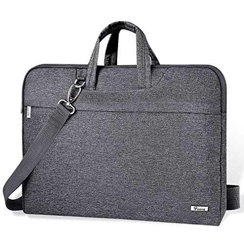 Image of Voova Laptop Bag 17 17.3 inch, Waterproof Laptop Case Sleeve with Shoulder Strap, Large Slim Computer Cover Briefcase for 17-18 Inch MacBook HP Lenovo Acer Asus Dell Laptop, Men Women-Grey