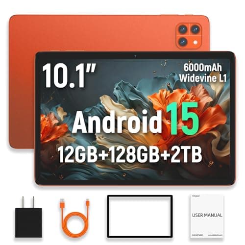 Image of Ckypad Tablet 10 Inch, Android 15 Tablet with Octa-Core Processor,12GB RAM + 128GB ROM(2TB TF), Android Tablet 1280 * 800 HD, Tablet PC, 6000mAh Battery, Widevine L1, WiFi 6, BT5.4, Dual Camera