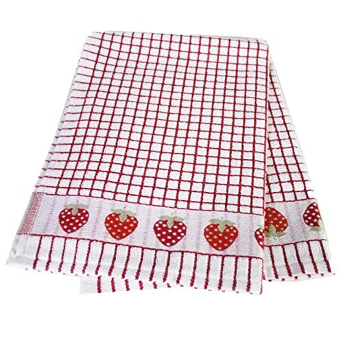 Image of Samuel Lamont poli-dri Jacquard Tea Towel Strawberry, Red