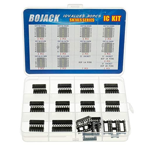 Image of BOJACK 10 Values 30 Pcs Series Low Power Schottky Logic IC,Including:SN74LS00N SN74LS02N SN74LS04N SN74LS08N SN74LS32N SN74LS47N SN74LS86N SN74LS90N SN74LS138N SN74LS245N IC chip kit.