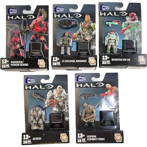 Image of Mega Construx Halo Heroes Series 18 Complete Set of 5 Buildable Action Figures from DKW59-963H Release