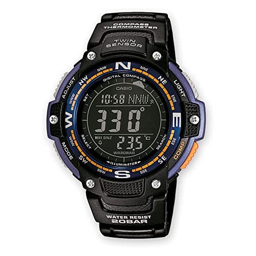 Image of Casio Men's SGW-100-2BCF Twin Sensor Digital Display Quartz Black Watch, Blue/Black, 3T, Digital,Smart Watch