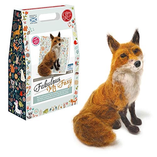Image of The Crafty Kit Company The Fabulous Mr Foxy Needle Felting Craft Kit for Improvers Including Corriedale Wool, Needles and Instructions