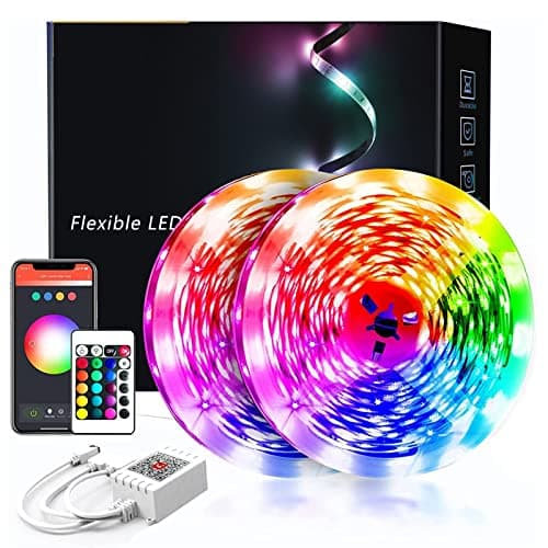Image of phopollo Led Strip Light 20m Compatible for Alexa & Google Home, Smart WiFi App Control, Music Sync Mode with Mic, Flexible Led Lights for Bedroom, Gaming Room (10mx2)