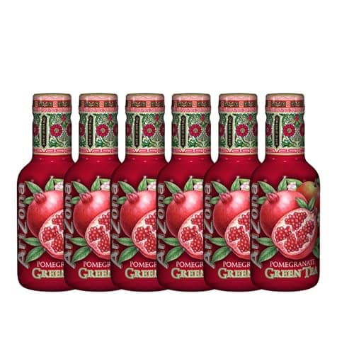 Image of Arizona Tea Drink 500ml PET Bottle, Delicious Fruity Drink, No Artificial Flavours, No Artificial Preservatives Refreshing & Great for On-the-Go Hydration (Pack of 6, Pomegranate Green Tea)