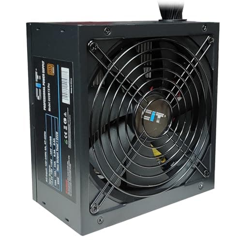 Image of JUSTOP CIT 600W 80 Plus ATX PC Power Supply Gaming PSU With 14CM Large Fan And 2 x 6+2 Pin PCI-E / 6 x SATA / 24-PIN / 4+4-PIN 12V / 2 x MOLEX / 1 x Floppy