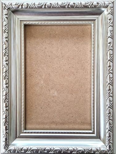 Image of Aryllis Vintage 6x4 Photo Frame, Silver, Free-standing & Wall Mountable Premium Picture Frame with Perspex Front