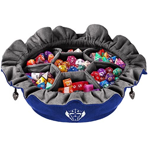 Image of CardKingPro Immense Dice Bags with Pockets - Blue - Capacity 150+ Dice - Great Organizer for Dice Hoarders, Perfect for Dungeons and Dragons [Patented Design]
