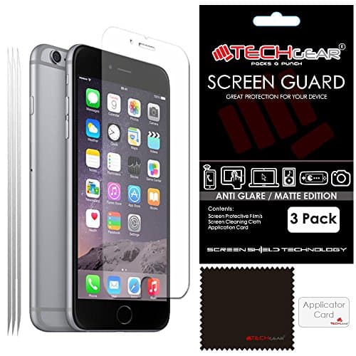 Image of TECHGEAR [Pack of 3] ANTI GLARE Screen Protectors for iPhone 6s - MATTE Screen Protectors Compatible with Apple iPhone 6s