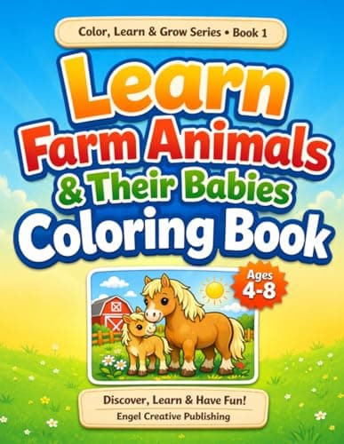 Image of Learn Farm Animals & Their Babies Coloring Book: Fun and Easy Farm Animal Coloring Pages for Kids Ages 4-8 (Color, Learn & Grow Series)