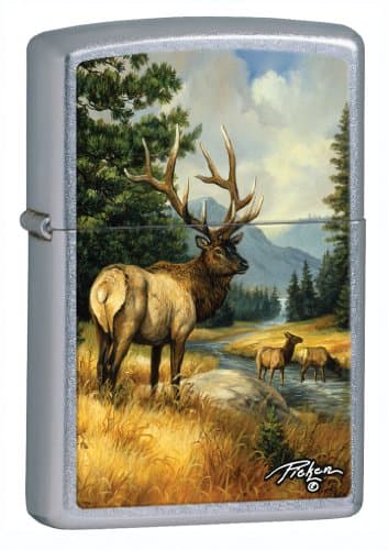 Image of Zippo Linda Picken - Elk Lighter - Street Chrome, 6X4 Cm