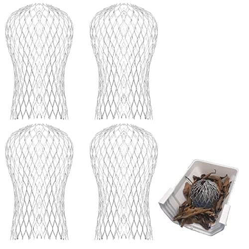 Image of Gutter Downspout Guard, 4PCS Aluminum Down Pipe Filter Mesh Gutter Guards Expandable Leaf Strainer Gutter Screen Covers Down Pipe Protectors