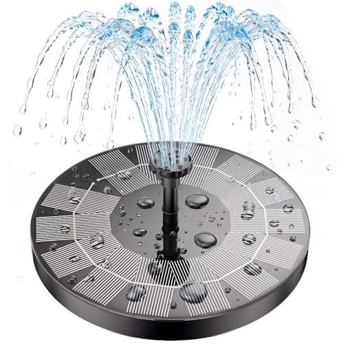 Image of AISITIN 2.5W Outdoor Floating Solar Fountain, Solar Pond Pump and 6 Nozzles, Solar Water Feature for Bird Bath Aquarium Garden Fountain