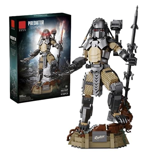 Image of Fuleying Alien Warrior Building Set for Adults, 978 Pieces Predator Building Bricks Kit, Xenomorph Horror Action Figure Model Toy, Gift for Adults Kids Aged 8+
