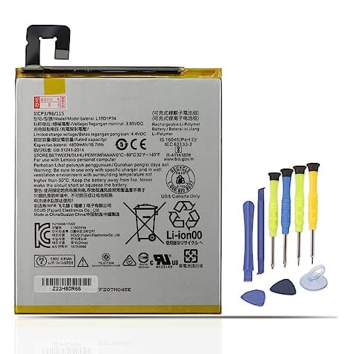 Image of K KYUER L16D1P34 Tablet Battery for Lenovo Tab 4 8 2017 TB-8504F TB-8504X TB-8504N TB-8604 TB-8604F TB-8504N 8" 16GB 32GB, Tab 4 8 Plus TB-8704F TB-8704X TB-8704N TB-8704V 8.0" Wi-Fi/LTE 16GB 64GB