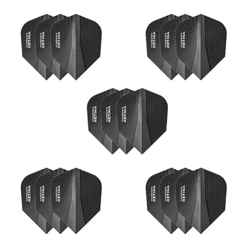 Image of Harrows Retina Dart Flights | 5 x sets Darts Flights (15 Flights Total) I 100 Micron Dart Flights I Premium Extra Strong Made in UK I Professional Darts Accessories I Black Dart Flights