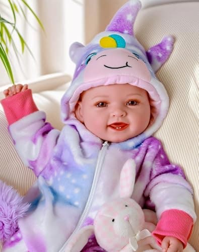 Image of BABESIDE Baby Doll Mia - 17-Inch/43CM Realistic Babies Dolls with Cloth Body - Lifelike Reborn Newborn for Girls 3 Years +