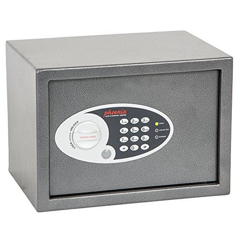Image of Phoenix Safe Company – SS0802E Vela Home & Office Security Safe - Twin Locking Bolts - Electronic Locking - Metallic Graphite Finish - 17 Litre Capacity - 6kg