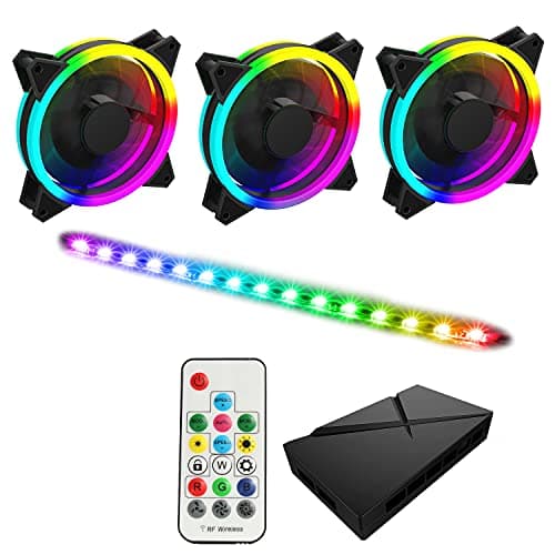 Image of Game Max Addressable RGB 3-in-1 Kit with 3 Velocity Fans, 0.3m Viper LED Strip & PWM Fan Hub with RF Remote Control