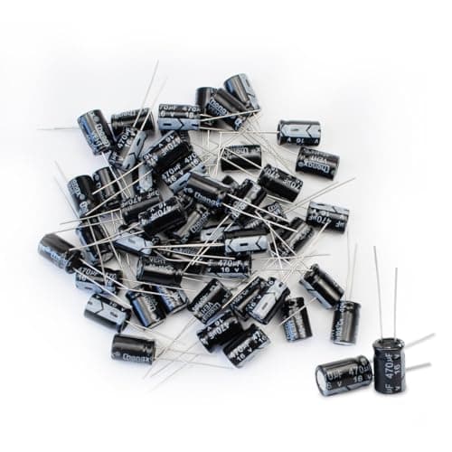 Image of Innfeeltech 50 Pcs Electrolytic Capacitor 470uF 16V Aluminum Radial Electrolytic Capacitors