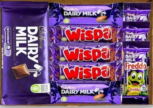 Image of Dairymilk Wispa Freddo Chocolate Xmas Hamper Gift Box Dairy Milk Lover Christmas Birthday New Year