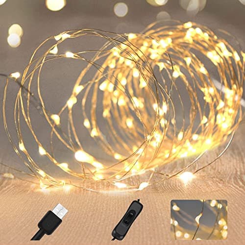 Image of WALCHO Fairy Lights USB Powered, 120 LEDs 12m/39ft with Waterproof String Lights for Bedroom Garden Wedding Christmas Outdoor & Indoor Decoration-Warm White