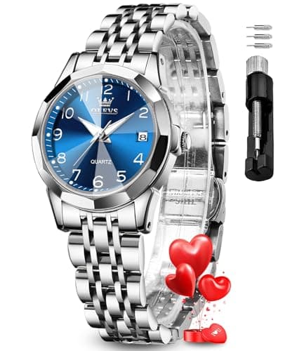 Image of OLEVS Women Watch Stainless Steel Waterproof Diamond Small Face Quartz Analog Ladies Watches Fashion Gold Black White Blue Dial Women Wrist Watch