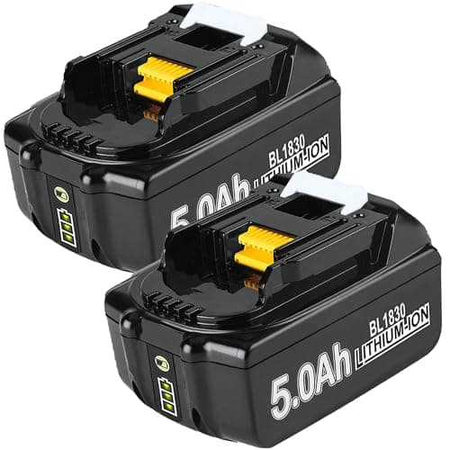Image of 2 x 5.0Ah Replacement Battery for Makita 18V Battery, 5000mAh Batteries Compatible with Makita 18V Batteries BL1860B BL1850B BL1840 BL1830 BL1835 BL1845 BL1820B, Compatible with Power Tool