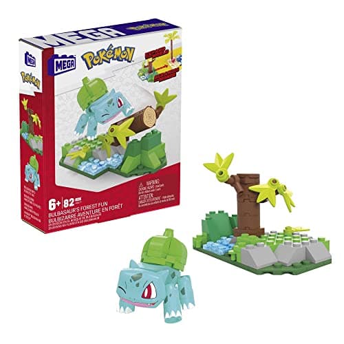 Image of MEGA Pokémon Bulbasaur's Forest Fun building set with 82 compatible bricks and pieces connect with other worlds, toy gift set for ages 7 and up