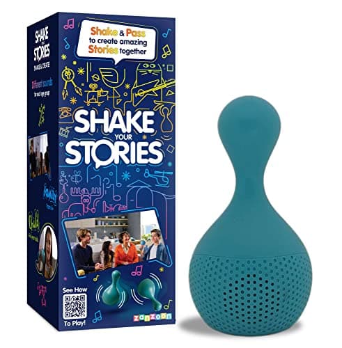 Image of TOMY Games T73451 Shake your Stories, Family Game for 2+ players, Board Game For Adults And Kids Suitable From 4, 5, 6+ Years, Blue