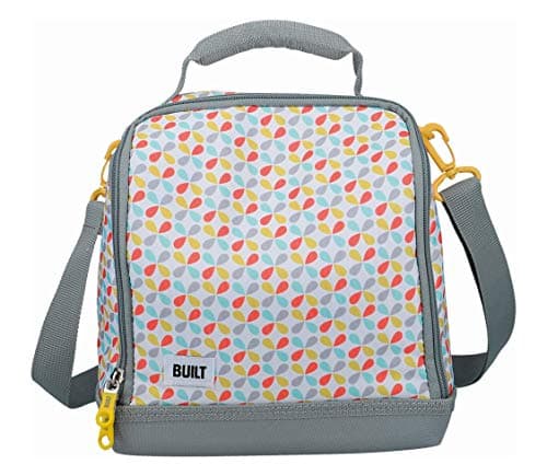 Image of BUILT Insulated Lunch Bag with 'The Stylist' Design, Polyester, Grey/White, 18.5 x 24 x 26 cm