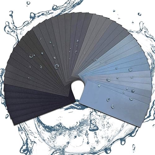 Image of DSL 42pcs Sandpaper, Wet and Dry Sand Paper for Wood, Walls, Cars, Metal, Plastic, Glass - 120 to 3000 Grit Sand Paper Sheets Pack, 9x3.6 Inch Sanding Paper/Emery Paper