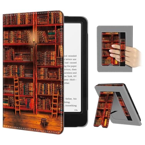 Image of FINTIE Case for 7"/6.8" Kindle Paperwhite(12th/11th Generation-2024/2021) and Kindle Colorsoft Signature Edition - Foldable Stand Cover Auto Wake/Sleep for Paperwhite 2024, Library