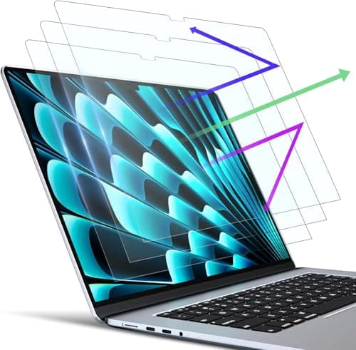 Image of PYS [3-Pack Anti Blue Light Screen Protector for MacBook Air 15.3-Inch (2025/2024/2023, M4/M3/M2), Anti-Glare PET Matte Film, nti-Scratch, Anti-Fingerprint