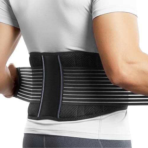 Image of BraceUP Back Support Belt for Men and Women - Breathable Waist Lumbar Support Lower Back Brace for Sciatica, Herniated Disc, Scoliosis Lower Back Pain Relief (L/XL 90-110 cm)