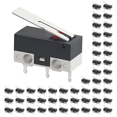 Image of WMYCONGCONG 50 PCS Micro Switch AC 1A 125V 3 Pin SPDT Limit Micro Switch Long Hinge Lever