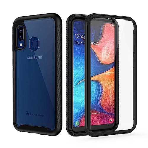 Image of seacosmo for Samsung A20e Case, Full Body Shockproof Cover [with Built-in Screen Protector] Slim Fit Bumper Protective Phone Case for Samsung Galaxy A20E- Black