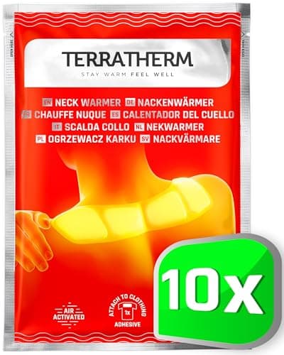Image of TerraTherm Heat Patch for Neck and Shoulders - 8 Hours of Soothing deep Warmth - air-Activated Adhesive Plaster - Warming pad for a Warm Upper Back - 10 Pieces