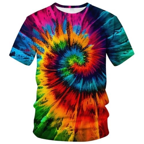Image of RASBCTK Tie Dye Shirts for Men Women, Short Sleeve Mens Tie Dye Shirt, Rainbow Tie Dye T-Shirts Tee, Colour, 3XL